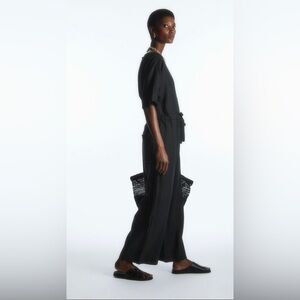 COS Drawstring-waist Linen Jumpsuit . US L